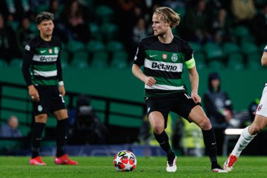 Morten Hjulmand, UEFA Şampiyonlar Ligi maçında Sporting CP ve Bologna FC takımları arasında görüldü (Maciej Rogowski)