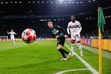 Ivan Fresneda ve Samuel Iling Junior UEFA Şampiyonlar Ligi maçında Sporting CP ve Bologna FC (Maciej Rogowski)