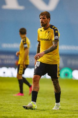 Xeka, Liga Portekiz maçı sırasında Estoril Praia ve Vitoria SC takımları arasında Estadio Antonio Coimbra da Mota 'da görüldü (Maciej Rogowski)