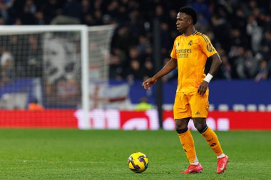 Vinicius Junior, LaLiga EASPORTS maçı sırasında RCD Espanyol de Barcelona ve Real Madrid FC takımları arasında RCDE Stadyumu 'nda (Maciej Rogowski)