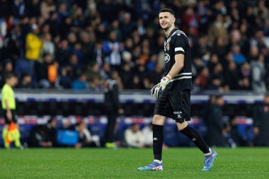 Joan Garcia, LaLiga EASPORTS maçı sırasında RCD Espanyol de Barcelona ve Real Madrid FC takımları arasında RCDE Stadyumu 'nda görüldü (Maciej Rogowski)