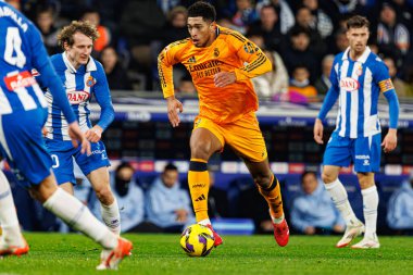 Jude Bellingham, LaLiga EASPORTS maçı sırasında RCD Espanyol de Barcelona ve Real Madrid FC takımları arasında RCDE Stadyumu 'nda (Maciej Rogowski)