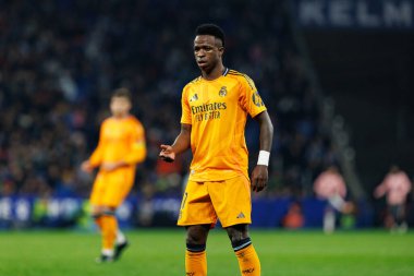 Vinicius Junior, LaLiga EASPORTS maçı sırasında RCD Espanyol de Barcelona ve Real Madrid FC takımları arasında RCDE Stadyumu 'nda (Maciej Rogowski)