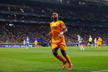 Vinicius Junior, LaLiga EASPORTS maçı sırasında RCD Espanyol de Barcelona ve Real Madrid FC takımları arasında RCDE Stadyumu 'nda (Maciej Rogowski)