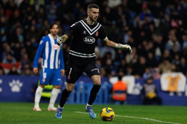 Joan Garcia, LaLiga EASPORTS maçı sırasında RCD Espanyol de Barcelona ve Real Madrid FC takımları arasında RCDE Stadyumu 'nda görüldü (Maciej Rogowski)