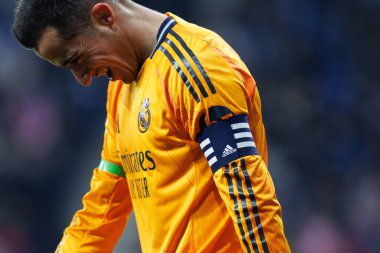 Lucas Vazquez, LaLiga EASPORTS maçı sırasında RCD Espanyol de Barcelona ve Real Madrid FC takımları arasında RCDE Stadyumu 'nda (Maciej Rogowski)