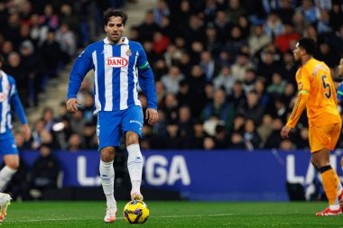 Leandro Cabrera, LaLiga EASPORTS maçı sırasında RCD Espanyol de Barcelona ve Real Madrid FC takımları arasında RCDE Stadyumu 'nda (Maciej Rogowski)