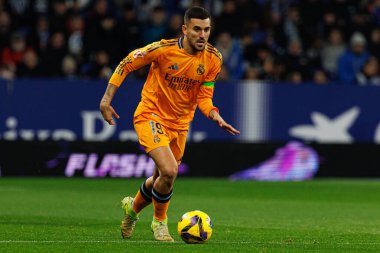 Dani Ceballos, LaLiga EASPORTS maçı sırasında RCD Espanyol de Barcelona ve Real Madrid FC takımları arasında RCDE Stadyumu 'nda (Maciej Rogowski)
