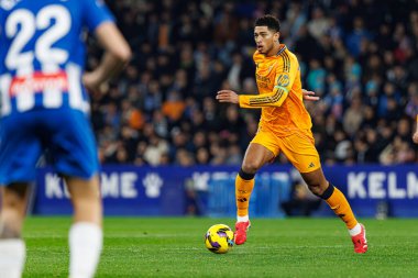 Jude Bellingham, LaLiga EASPORTS maçı sırasında RCD Espanyol de Barcelona ve Real Madrid FC takımları arasında RCDE Stadyumu 'nda (Maciej Rogowski)