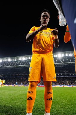 Vinicius Junior, LaLiga EASPORTS maçı sırasında RCD Espanyol de Barcelona ve Real Madrid FC takımları arasında RCDE Stadyumu 'nda (Maciej Rogowski)