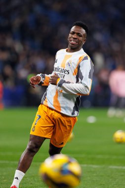 Vinicius Junior, LaLiga EASPORTS maçı sırasında RCD Espanyol de Barcelona ve Real Madrid FC takımları arasında RCDE Stadyumu 'nda (Maciej Rogowski)