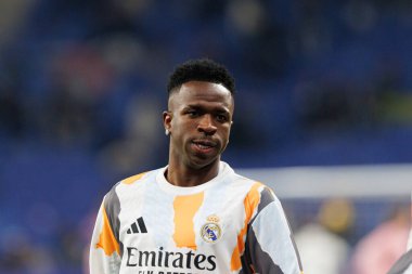 Vinicius Junior, LaLiga EASPORTS maçı sırasında RCD Espanyol de Barcelona ve Real Madrid FC takımları arasında RCDE Stadyumu 'nda (Maciej Rogowski)
