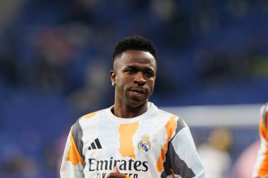 Vinicius Junior, LaLiga EASPORTS maçı sırasında RCD Espanyol de Barcelona ve Real Madrid FC takımları arasında RCDE Stadyumu 'nda (Maciej Rogowski)