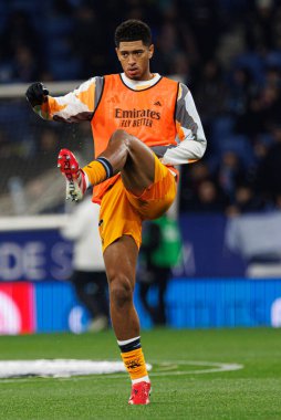 Jude Bellingham, LaLiga EASPORTS maçı sırasında RCD Espanyol de Barcelona ve Real Madrid FC takımları arasında RCDE Stadyumu 'nda (Maciej Rogowski)