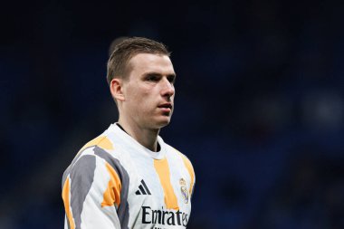 Andriy Lunin, LaLiga EASPORTS maçı sırasında RCD Espanyol de Barcelona ve Real Madrid FC takımları arasında RCDE Stadyumu 'nda (Maciej Rogowski)