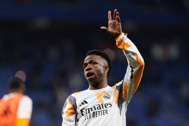 Vinicius Junior, LaLiga EASPORTS maçı sırasında RCD Espanyol de Barcelona ve Real Madrid FC takımları arasında RCDE Stadyumu 'nda (Maciej Rogowski)