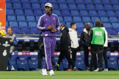 Aurelien Tchouameni, LaLiga EASPORTS maçı sırasında RCD Espanyol de Barcelona ve Real Madrid FC takımları arasında RCDE Stadyumu 'nda (Maciej Rogowski)