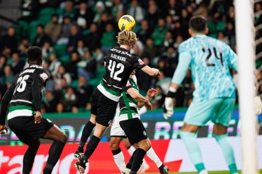 Morten Hjulmand, Liga Portekiz maçı sırasında Estadio Jose Alvalade 'deki CP ve SC Farense takımları arasında görüldü (Maciej Rogowski)