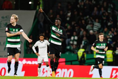 Ousmane Diomande, Estadio Jose Alvalade 'de (Maciej Rogowski) oynayan Sporting CP ve SC Farense takımları arasındaki Liga Portekiz maçında gol attıktan sonra kutlama yaparken görüldü.)