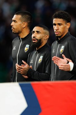 Lucas Africo, Derick Poloni ve Paulo Victor Liga Portekiz maçı sırasında Estadio Jose Alvalade 'de (Maciej Rogowski)
