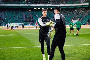Franco Israel ve Rui Silva Liga Portekiz maçı sırasında Estadio Jose Alvalade 'de (Maciej Rogowski) Sporting CP ve SC Farense takımları arasında görüldü.)