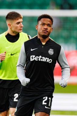 Estadio Jose Alvalade 'de (Maciej Rogowski) Sporting CP ve SC Farense takımları arasında oynanan Liga Portekiz maçı sırasında görülen Geny Catamo)