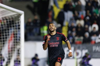 Vangelis Pavlidis, Liga Portekiz maçında Estrela Amadora ve SL Benfica takımları arasında attığı gol sonrasında Estadio Jose Gomes 'de (Maciej Rogowski)