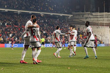 Alvaro Garcia Rivera, Rayo Vallecano ve Real Valladolid CF takımları arasında LaLiga EA SPORTS maçında attığı gol sonrasında Estadio de Vallecas 'ta (Maciej Rogowski)