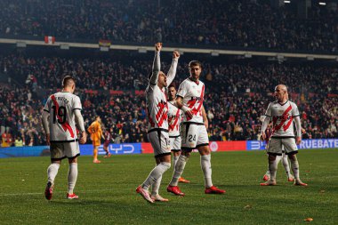 Alvaro Garcia Rivera, Rayo Vallecano ve Real Valladolid CF takımları arasında LaLiga EA SPORTS maçında attığı gol sonrasında Estadio de Vallecas 'ta (Maciej Rogowski)