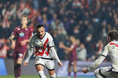 Alvaro Garcia Rivera, Rayo Vallecano ve Real Valladolid CF takımları arasında LaLiga EA SPORTS maçında attığı gol sonrasında Estadio de Vallecas 'ta (Maciej Rogowski)