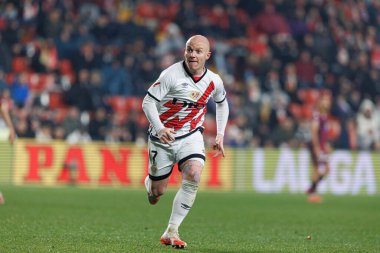 Isi Palazon, Estadio de Vallecas 'taki Rayo Vallecano ve Real Valladolid CF takımları arasında oynanan LaLiga EA SPORTS maçı sırasında görüldü (Maciej Rogowski)