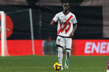 Abdul Mumin Süleyman, LaLiga EA SPORTS maçı sırasında Estadio de Vallecas 'ta Rayo Vallecano ve Real Valladolid CF takımları arasında görüldü (Maciej Rogowski)