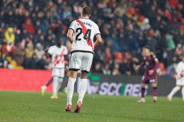 Florian Lejeune, Rayo Vallecano ve Real Valladolid CF takımları arasında LaLiga EA SPORTS maçı sırasında Estadio de Vallecas 'ta görüldü (Maciej Rogowski)