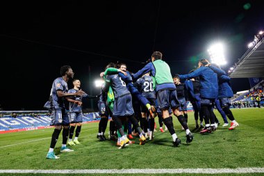 Rayo 'nun oyuncuları, Estadio Municipal de Butarque' da (Maciej Rogowski) CD Leganes ve Rayo Vallecano takımları arasında oynanan LaLiga EA SPORTS maçında kutlama yaparken görüldü.)