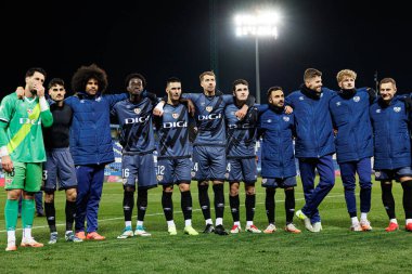 Rayo 'nun oyuncuları, Estadio Municipal de Butarque' da (Maciej Rogowski) CD Leganes ve Rayo Vallecano takımları arasında oynanan LaLiga EA SPORTS maçında kutlama yaparken görüldü.)