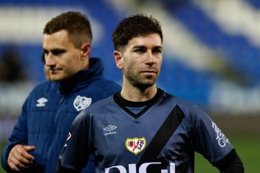 Adrian Embarba, Estadio Municipal de Butarque 'da CD Leganes ve Rayo Vallecano takımları arasında LaLiga EA SPORTS maçı sırasında görüldü (Maciej Rogowski)