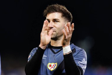 Adrian Embarba, Estadio Municipal de Butarque 'da CD Leganes ve Rayo Vallecano takımları arasında LaLiga EA SPORTS maçı sırasında görüldü (Maciej Rogowski)