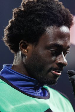 Abdul Mumin Süleyman, LaLiga EA SPORTS maçı sırasında Estadio Municipal de Butarque 'da CD Leganes ve Rayo Vallecano takımları arasında görüldü (Maciej Rogowski)