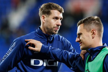 Florian Lejeune ve Jorge de Frutos, Estadio Municipal de Butarque 'da (Maciej Rogowski) CD Leganes ve Rayo Vallecano takımları arasında oynanan LaLiga EA SPORTS maçı sırasında görüldü (Maciej Rogowski)