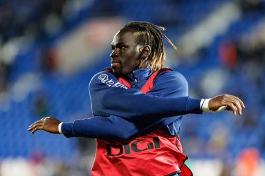 Pathe Ismael Ciss, Estadio Municipal de Butarque 'daki CD Leganes ve Rayo Vallecano takımları arasında LaLiga EA SPORTS maçı sırasında görüldü (Maciej Rogowski)