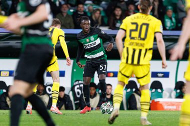 Geovany Quenda UEFA Şampiyonlar Ligi maçında Sporting CP ve Borussia Dortmund (Maciej Rogowski) takımları arasında görüldü.)