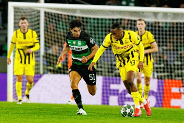 Joao Simoes ve Jamie Gittens UEFA Şampiyonlar Ligi maçında Sporting CP ve Borussia Dortmund (Maciej Rogowski)