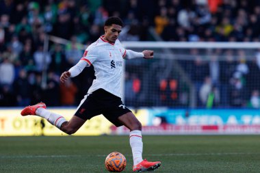 Jarell Quansah FA Cup 4. Raundda Home Park Stadyumu 'nda Plymouth Argyle FC ve Liverpool FC takımları arasında görüldü (Maciej Rogowski)