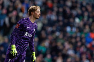Plymouth Argyle FC ve Liverpool FC takımları arasında oynanan FA Cup 4. tur maçında Home Park Stadyumu 'nda (Maciej Rogowski) Caoimhin Kelleher görüldü.)