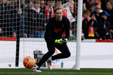 Plymouth Argyle FC ve Liverpool FC takımları arasında oynanan FA Cup 4. tur maçında Home Park Stadyumu 'nda (Maciej Rogowski) Caoimhin Kelleher görüldü.)