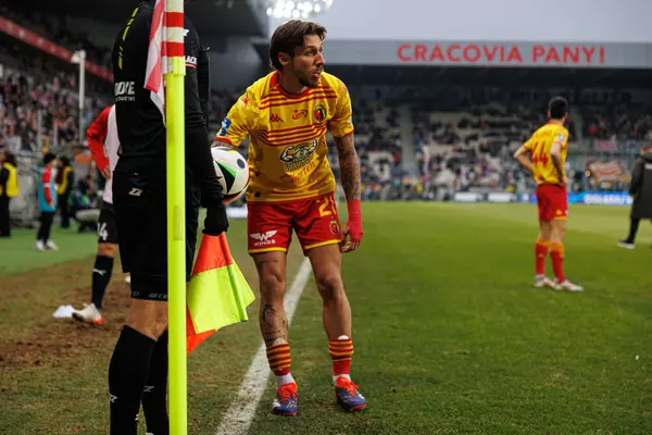 Darko Churlinov PKO BP Ekstraklasa maçında Krakovia ve Jagiellonia Bialystok takımları arasında Stadion Cracovii im 'de görüldü. Jozefa Pilsudskiego (Maciej Rogowski)