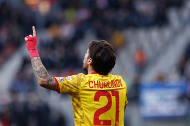 Darko Churlinov, PKO BP Ekstraklasa maçında Stadion Cracovii im 'deki KS Cracovia ve Jagiellonia Bialystok takımları arasında attığı golü kutlarken görüldü. Jozefa Pilsudskiego (Maciej Rogowski)