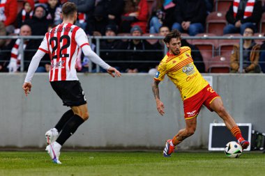 Darko Churlinov PKO BP Ekstraklasa maçında Krakovia ve Jagiellonia Bialystok takımları arasında Stadion Cracovii im 'de görüldü. Jozefa Pilsudskiego (Maciej Rogowski)