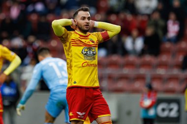 İsa İmaz PKO BP Ekstraklasa maçında Krakovia ve Jagiellonia Bialystok takımları arasında Stadion Cracovii im 'de görüldü. Jozefa Pilsudskiego (Maciej Rogowski)