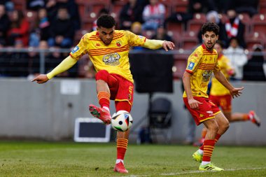 Lamine Diaby-Fadiga, PKO BP Ekstraklasa maçında Krakovia ve Jagiellonia Bialystok takımları arasında Stadion Cracovii im 'de görüldü. Jozefa Pilsudskiego (Maciej Rogowski)
